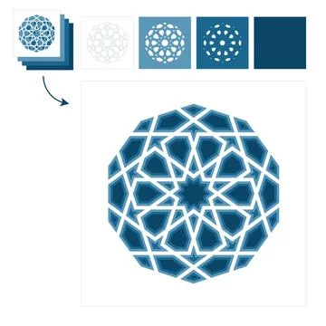 Islamic traditional pattern for decor Ramadan card 스톡 일러스트