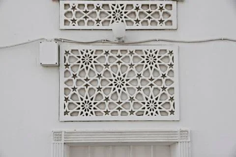 Islamic traditional pattern window frame Stock Photos
