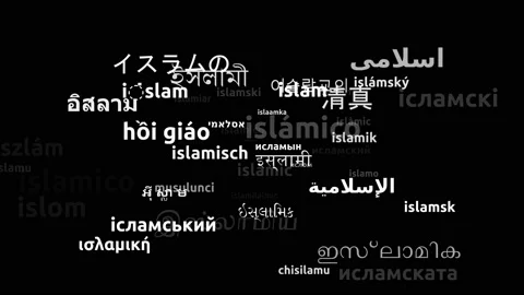 Islamic Translated in 49 Worldwide Languages Endless Looping 3d Zooming Wordc Stock Footage 145213709