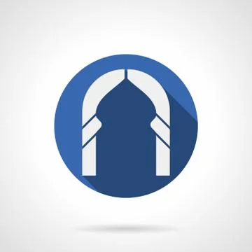 Islamic type of arch flat blue round vector icon Stock Illustration