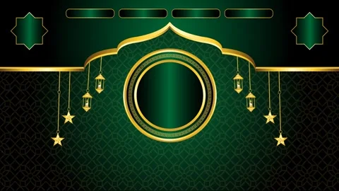 Islamic web design template animation green background Video stock 303392441