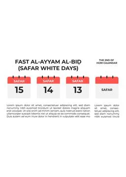 Islamic White Days Fasting Schedule Layout Stock Illustration