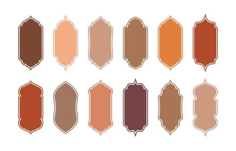 Islamic window and door shapes, arabian interior Stock Illustration