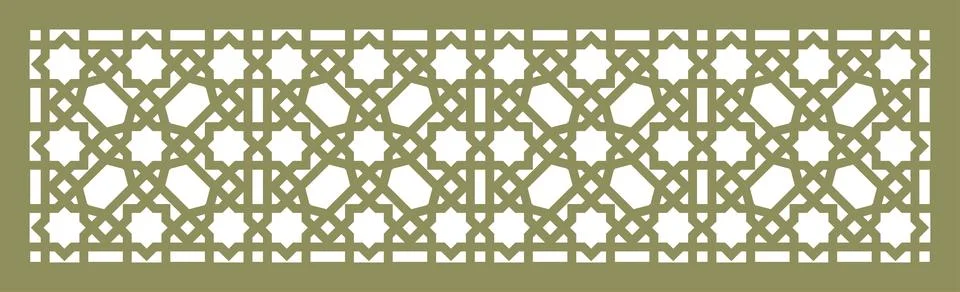 Islamic window grille panel. Cnc router. Vector Stock Illustration