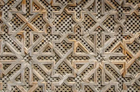 Islamic wood pattern Morocco Foto stock