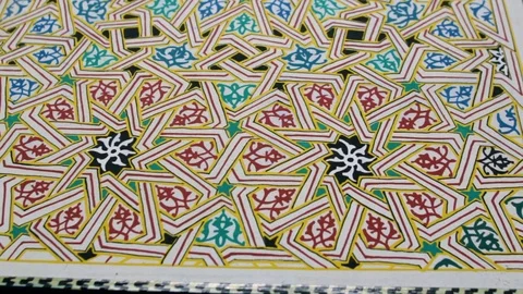 Islamic wooden patterns Stock Footage 123778326