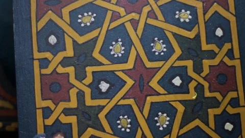 Islamic wooden patterns Stock Footage 123778758