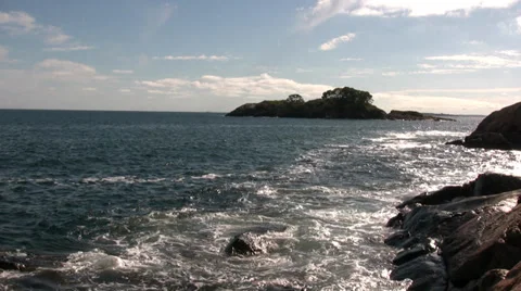 Island and Coast Line Stock Footage 34084331