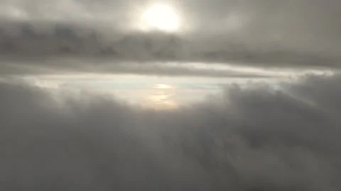 Island and coastline through the clouds. Stock Footage 320256957