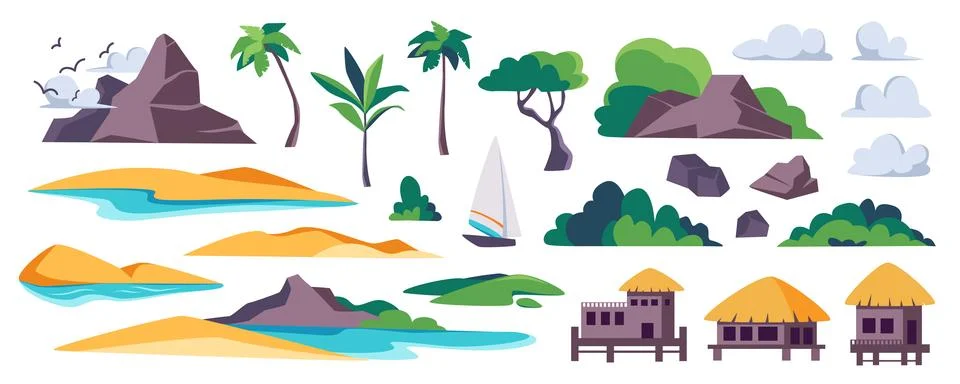Island Beach Creator Kit Stock Illustration