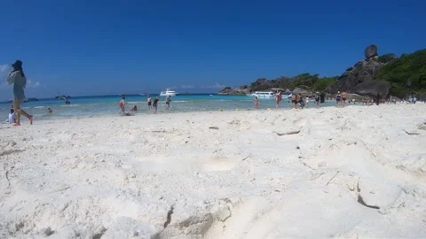 Island beach on the Similan Islands, time lapse Stock Footage 162676089