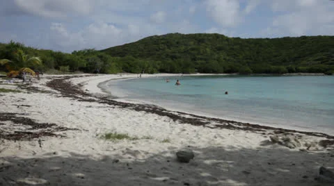 Island beach, static wide Stock Footage 23826376