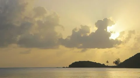 Island beach sunset Stock Footage 8926020