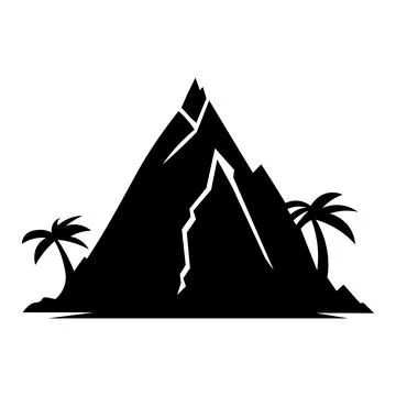 Island black vector icon on white background Stock Illustration