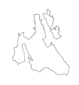 Island of Cephalonia in Greece vector map line contour Stock Illustration