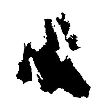 Island of Cephalonia in Greece vector map line contour Stock Illustration