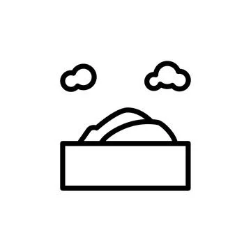 Island, clouds, ocean icon. Simple line, outline vector elements of saving Illustrazione stock