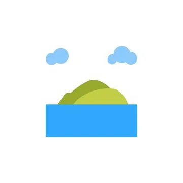 Island, clouds, ocean icon. Simple color vector elements of saving marine icons Illustrazione stock