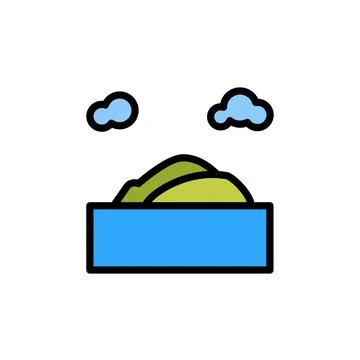 Island, clouds, ocean icon. Simple color with outline vector elements of saving Illustrazione stock