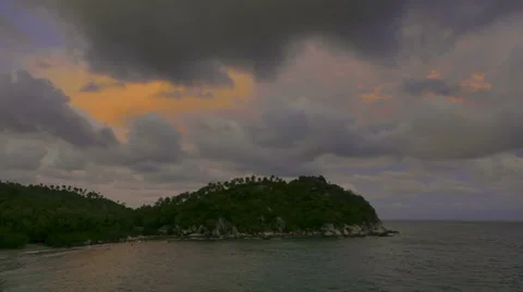 Island cloudscape sunset time lapse Stock Footage 59510654