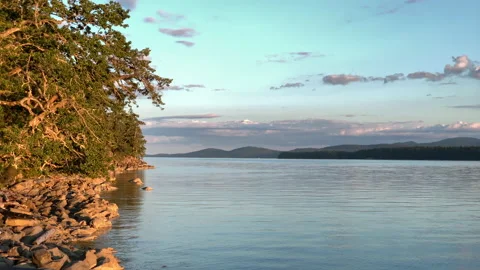 Island coast dusk Stock Footage 146993874