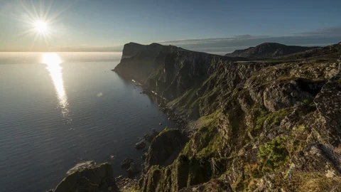 Island coast with the sunset Stock Footage 122968403