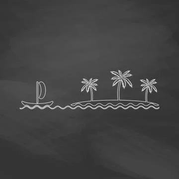 Island computer symbol 스톡 일러스트