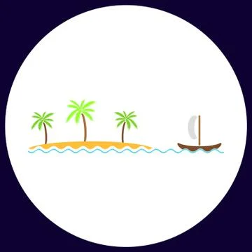 Island computer symbol Stock Illustration
