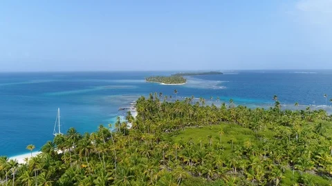 Island into deep ocean Stock Footage 102556867