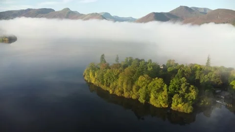 Island on Derwentwater Stock Footage 218894072