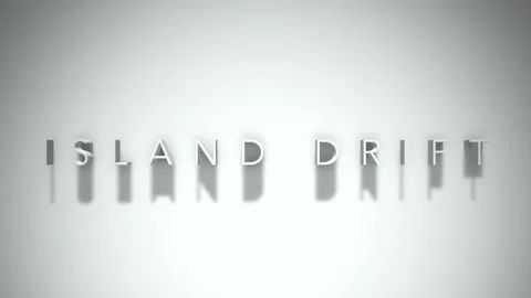 Island drift 3D title animation white text on a white background Stock Footage 298898743