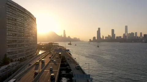 The Island Eastern Corridor at hong kong  16 Nov 2019 Stock Footage 120158686