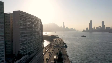 The Island Eastern Corridor at hong kong 16 Nov 2019 Stock Footage 120158744
