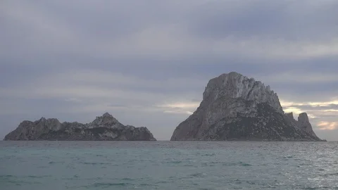 The island of es vedra at sunset Stock Footage 102468181