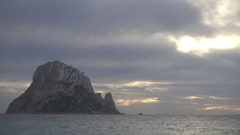 The island of es vedra at sunset Stock Footage 102468520