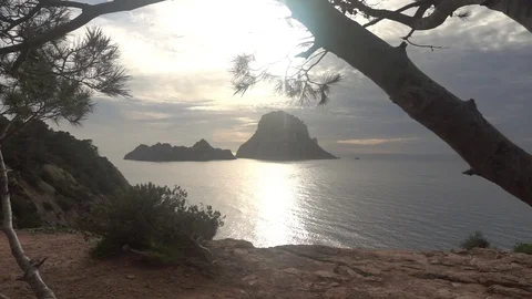 The island of es vedra at sunset Video stock 102570201