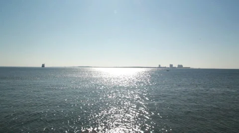 Island far in the ocean Stock Footage 1060602