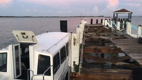 Island Ferry Dock at Crown Haven, Abaco, Bahamas Stock Footage 135983596