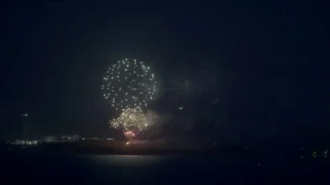 Island Fireworks Display Stock-Footage 245665728