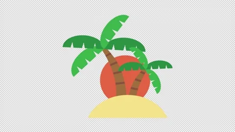 Island Flat Icon Stock Footage 205060463