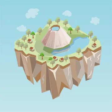 Island Game Level Map Icon Stock Illustration