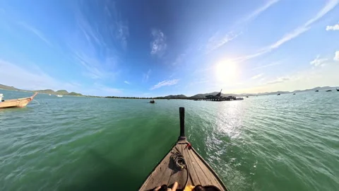Island hopping with Longtail boar Stock Footage 328529871