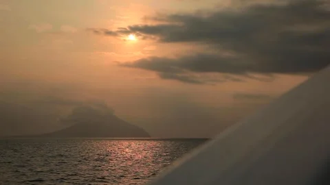 Island Hopping, Volcanic Sunset Stock Footage 282691322