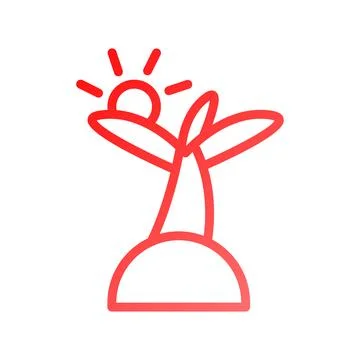 Island icon gradient red summer beach symbol illustration. Stock Illustration