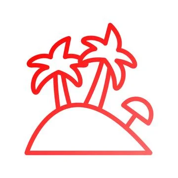 Island icon gradient red summer beach symbol illustration. Stock-Illustration