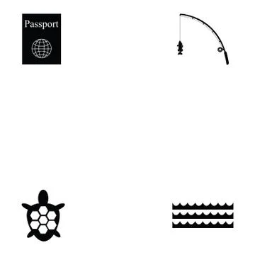Island icon set Stock Illustration