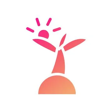 Island icon solid gradient pink yellow summer beach symbol illustration. Stock Illustration