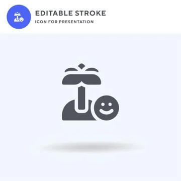 Island icon vector, filled flat sign, solid pictogram isolated on white, logo 스톡 일러스트