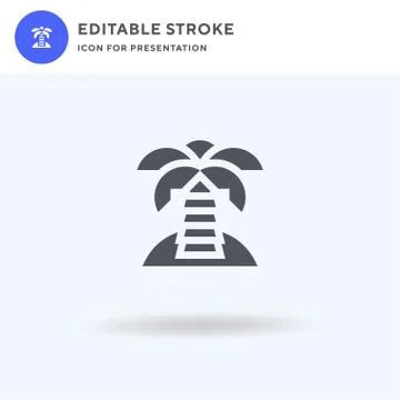 Island icon vector, filled flat sign, solid pictogram isolated on white, logo 스톡 일러스트