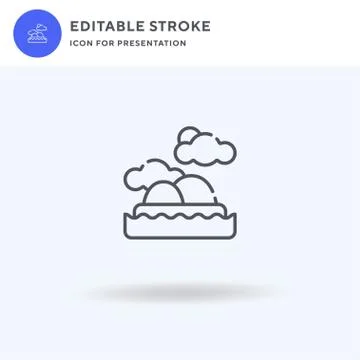 Island icon vector, filled flat sign, solid pictogram isolated on white, logo Illustrazione stock